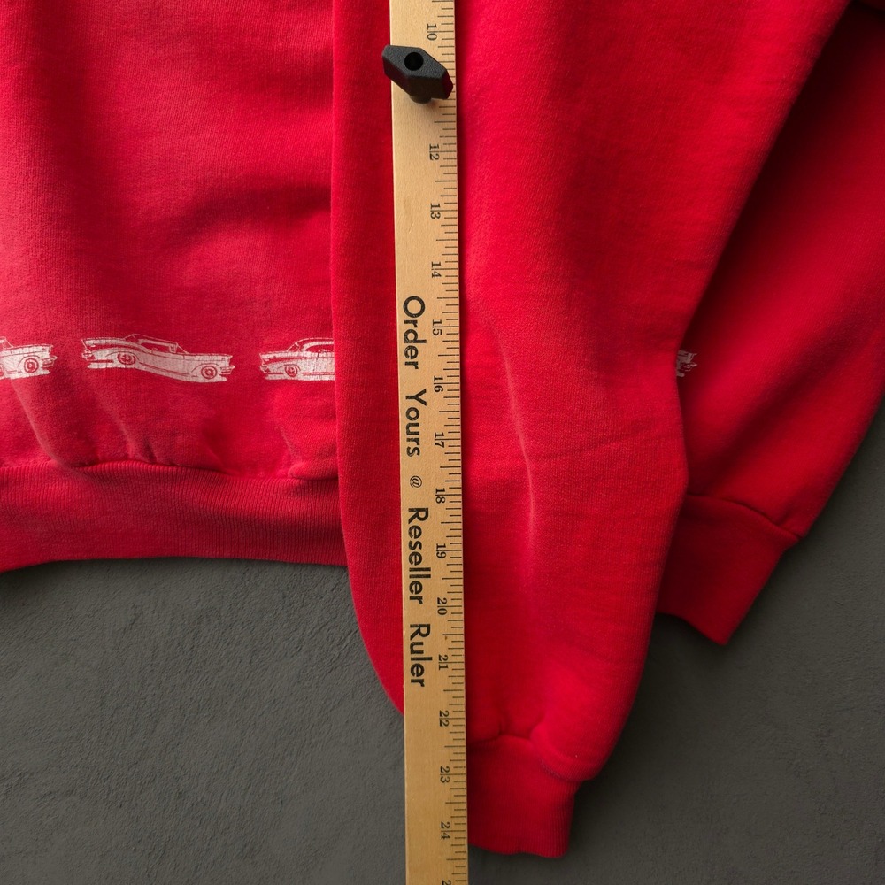 Molson Export Motion North Mens L Red Hot Rods Rock & Roll Sweatshirt 1990s - Picture 8 of 9